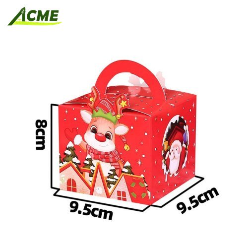 wholesale Hot sale Packaging  Paper Cupcake Bakery Muffin handle packaging Box Container with Window for christmas