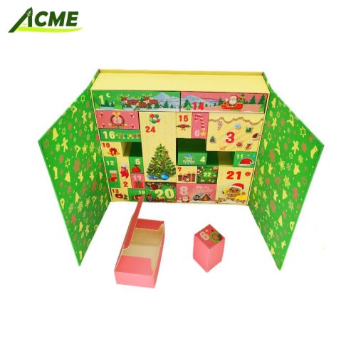 Wholesale hot selling Large Empty Makeup 24 Calendrier De L'avent Double Open Door gifts box Christmas Calendar Advent Boxes
