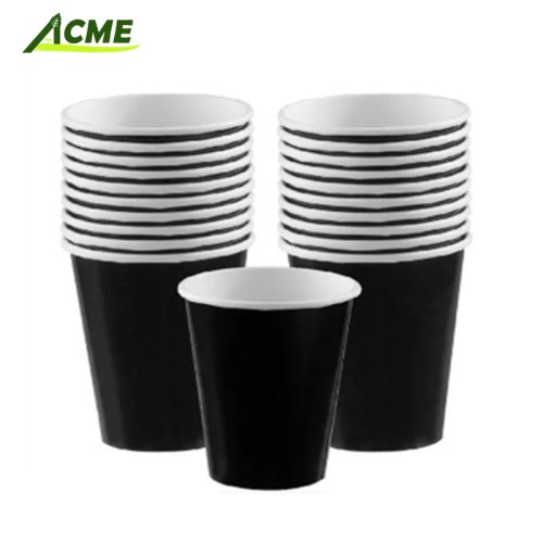 ACME377 Customization Logo Takeaway 7oz 8oz 16oz 22oz Warm Coffee Packaging Kraft Paper Holder Paper Cup With Drinking Lid Cover Handle
