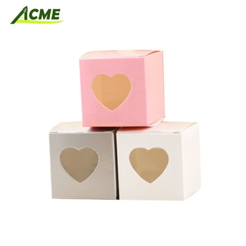  Customized PVC Clear Window Handle Kraft Paper Package Cake Candy Display Packaging Gift Box