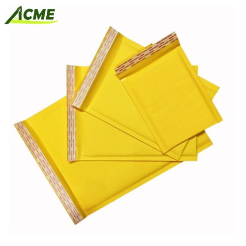 Wholesale Custom Logo Yellow Packaging Kraft Paper Bubble Bag Bubble Envelope Bag