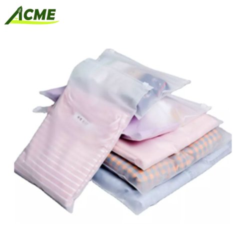 ACME446 Customized Logo Frosted PVC Clothing Packaging Plastic Zipper Bag For Swimwear underwear zip lock