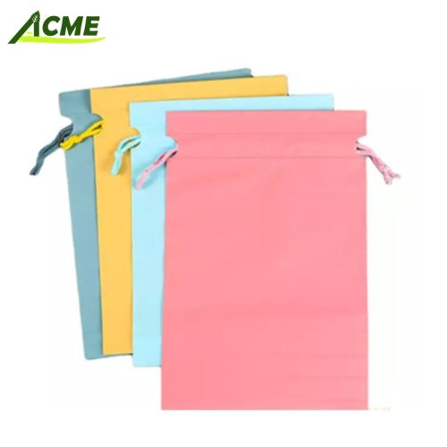 ACME351 Wholesale Custom Logo Waterproof Clothing Eva Matte Frosted Plastic Cotton Small Drawstring Bag