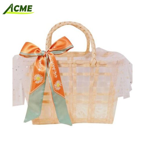 V-053 Bamboo Basket Fruit Basket Storage Basket Bamboo Basket Egg Basket Vegetable Basket Picnic Basket Sh