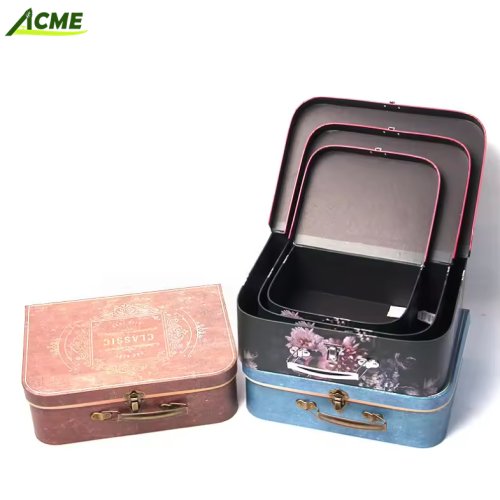 Wholesale Three-piece Flip Cover Handle Rectangular Gift Box Open Lid Flower Companion Gift Box