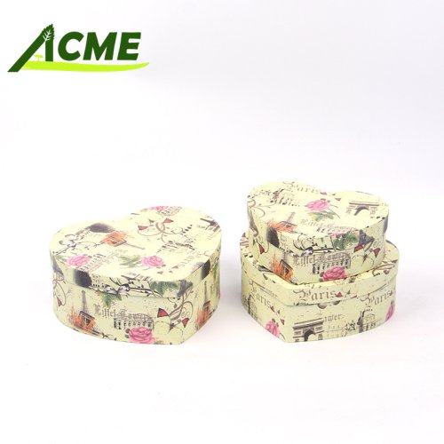 Wholesale three piece set luxury supplier Valentine's Day floral pattern cardboard flower box for packing