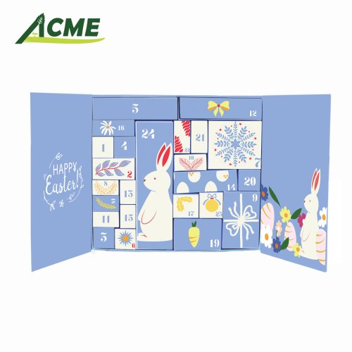 2025 Easter Calendar Box Customized Logo 24 Days Countdown Calendar Gift Box with Ribbon