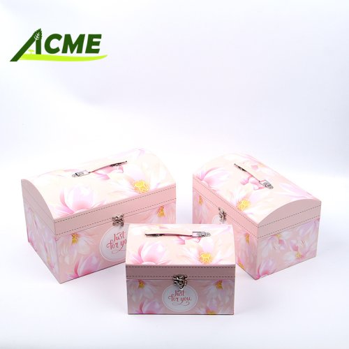2025 Wholesale Valentine's Day Handheld Luxury Mother's Day 3-Piece Cardboard Gift Box for Florist