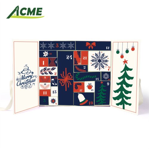 Customized Christmas Countdown Makeup Blind Box Christmas Countdown Paper Box Perfume Watch Jewelry Packaging Gift Box