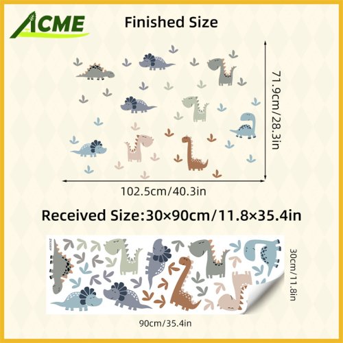 Cartoon Cute Little Dinosaur Self-adhesive Wall Stickers Simple Ins Style Children's Decorative Stickers for Room Wall